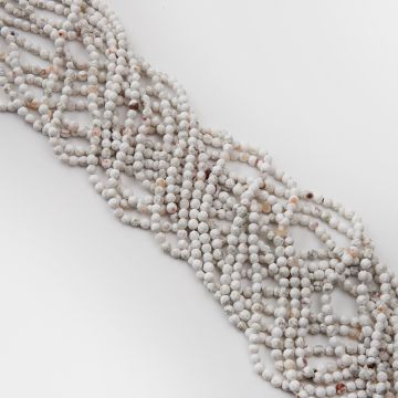 Agat biały kulka fasetowana 4mm