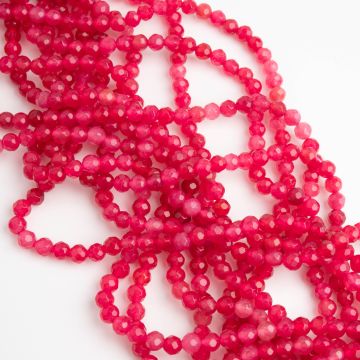 Agat truskawkowy kulka fasetowana 4,5mm