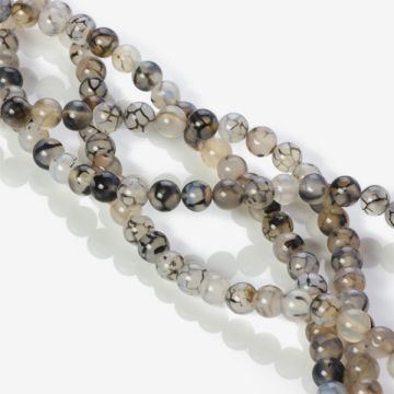 Agat kulka gładka szara 8,5mm