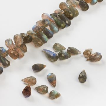 Kropla briolette fasetowana labradoryt 8,5-15mm