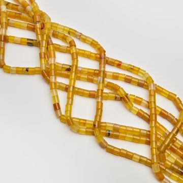 Agat żółty walec 6x6mm