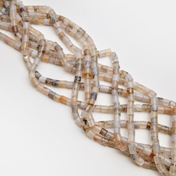 Agat szary walec gładki 6x6mm