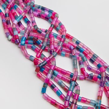 Mix agatów walec gładki 6x6,5mm