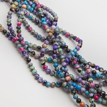 Agat mix kolorów kulka gładka 6mm