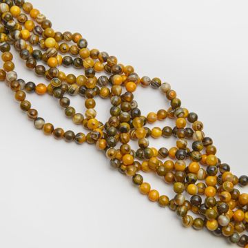 Agat trzmieli kulka gładka 8mm