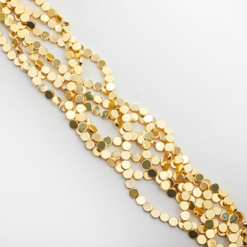 Hematyt platerowany dysk light gold 6,5mm