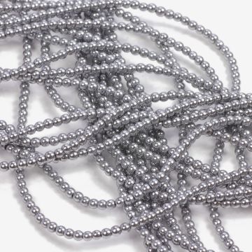 Hematyt platerowany kulka gładka silver 2mm