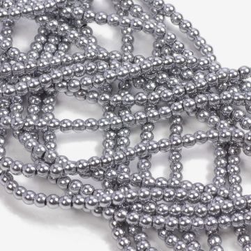 Hematyt platerowany kulka gładka silver 3mm