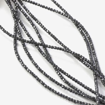 Hematyt platerowany kulka fasetowana błyszcząca natural 2mm