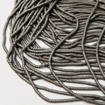 Hematyt krążek z fakturą mat natural 4x2mm