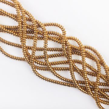 Hematyt platerowany oponka gładka gold 4x2mm