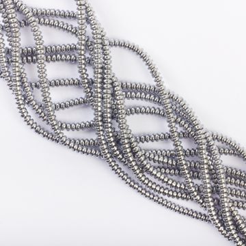 Hematyt platerowany oponka gładka silver 4x2mm