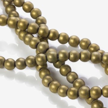Hematyt platerowany kulka gładka mat gold 8mm