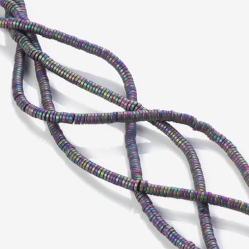 Hematyt platerowany krążek płaski mat multicolor 3x1mm - na sznury