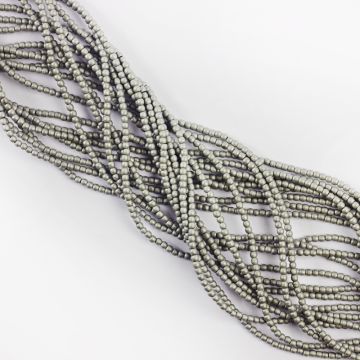 Hematyt platerowany kulka gładka mat silver 2mm