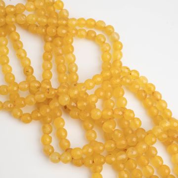 Agat kulka fasetowana żółta 5,5mm