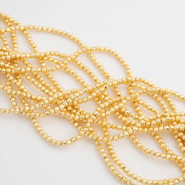 Hematyt platerowany kulka fasetowana light gold satine 3,5mm