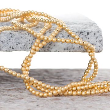 Hematyt platerowany kulka gładka light gold satine 3mm