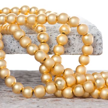 Hematyt platerowany kulka gładka light gold satine 8mm