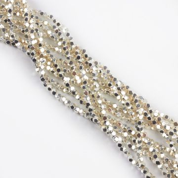 Hematyt platerowany kulka 8cut light silver 3,5mm