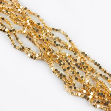 Hematyt platerowany koniczynka gold 4mm