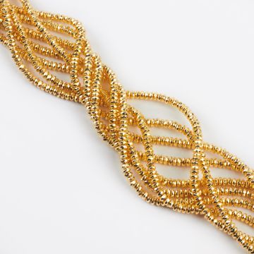 Hematyt platerowany oponka fasetowana light gold 4x2mm