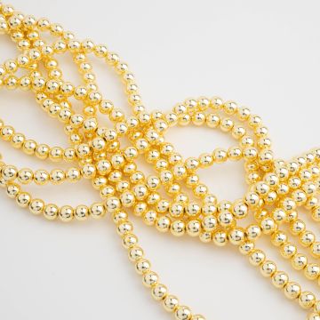 Hematyt platerowany kulka gładka light gold 6,5mm