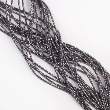 Hematyt platerowany kulka fasetowana sharp cut natural 2mm - na sznurze