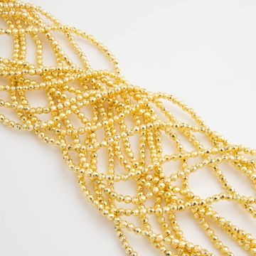 Hematyt platerowany kulka fasetowana 16cut light gold 3mm