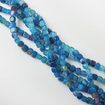 Agat kostka nieregularna niebieska 6,5-8,5mm