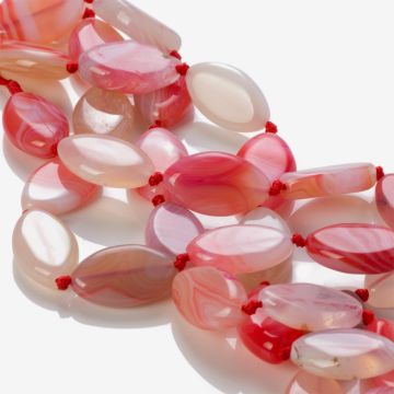 Agat brazylijski wrzeciono różowe 12x20mm