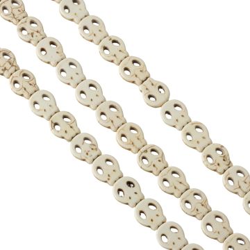 Howlit czaszka płaska 15mm biała