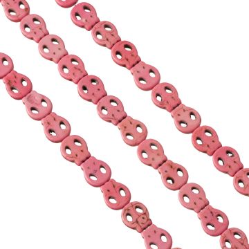 Howlit czaszka płaska 15mm różowa
