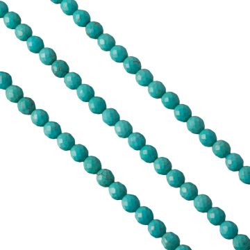 Howlit kulka fasetowana turkusowa 8mm