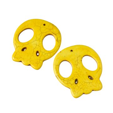 Howlit czacha zawieszka żółta 55x48mm