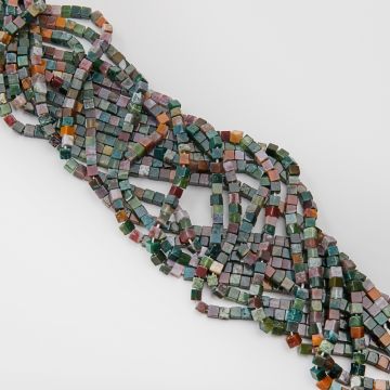 Agat indyjski kostka gładka 4,5x4,5mm