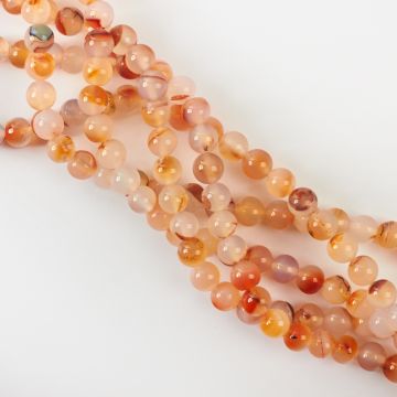 Agat kulka gładka łososiowa 8mm