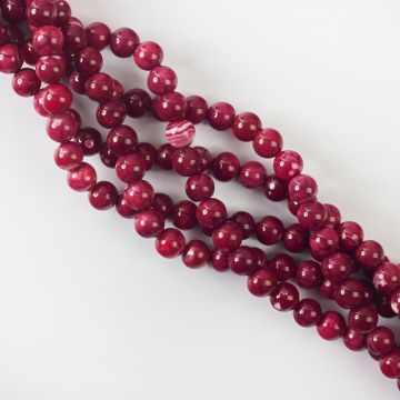 Agat kulka gładka ciemna fuksja 8mm