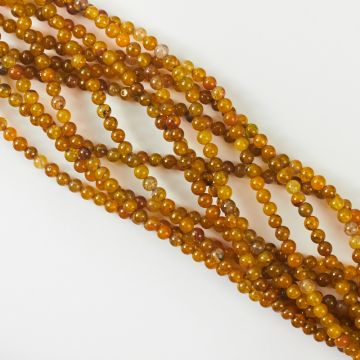 Agat kulka gładka żółta 4mm