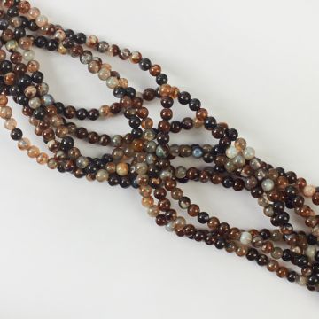 Agat kulka gładka brunatna 4mm