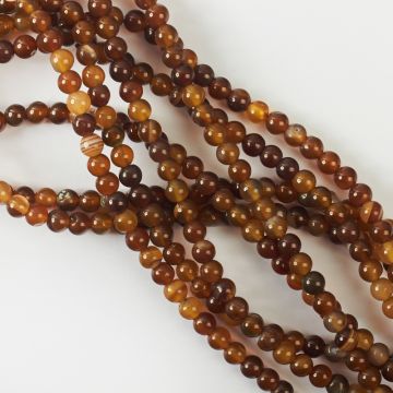 Agat kulka gładka szarobrązowa 6mm