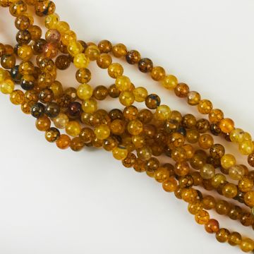 Agat kulka gładka zielona spękana 6mm