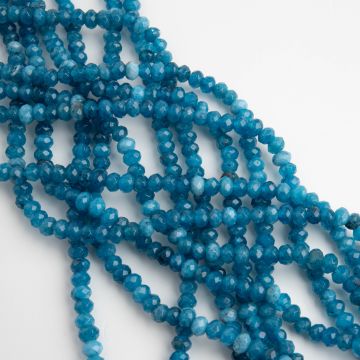 Agat oponka fasetowana niebieska 3x4mm