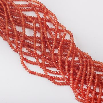 Agat oponka fasetowana pomarańczowa 3x4mm