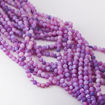 Agat kulka kwasowana matowa fioletowa 6mm