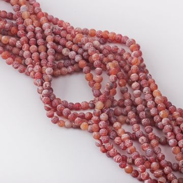 Agat kulka kwasowana matowa pomarańczowa 6mm