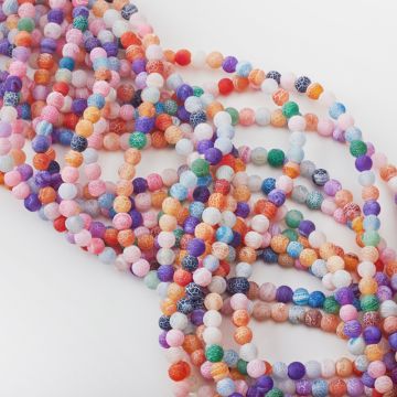 Agat kulka kwasowana matowa multikolor 6mm