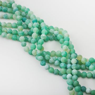 Agat kulka kwasowana matowa zielona 8mm