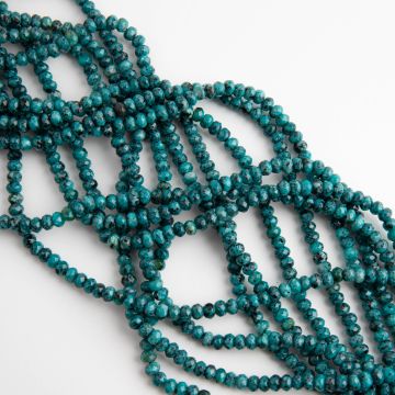 Agat oponka fasetowana zielona w cętki 3x4mm