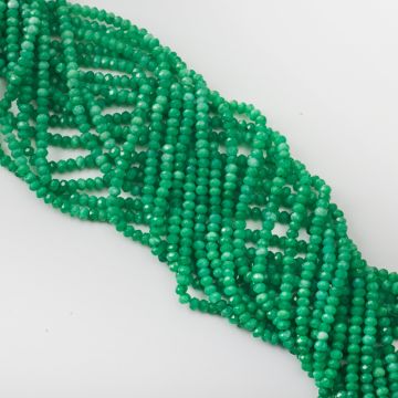 Agat oponka fasetowana zielona 3x4,5mm